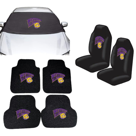 Western Illinois Leathernecks NCAA Car Front Windshield Cover Seat Cover Floor Mats