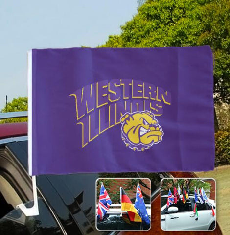 Western Illinois Leathernecks NCAAB Car Window Flag