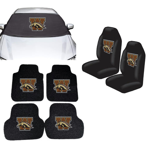 Western Michigan Broncos NCAA Car Front Windshield Cover Seat Cover Floor Mats
