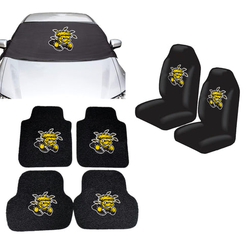 Wichita State Shockers NCAA Car Front Windshield Cover Seat Cover Floor Mats