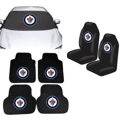 Winnipeg Jets NHL Car Front Windshield Cover Seat Cover Floor Mats