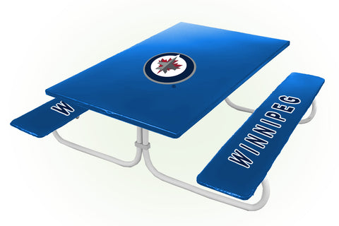 Winnipeg Jets NHL Picnic Table Bench Chair Set Outdoor Cover