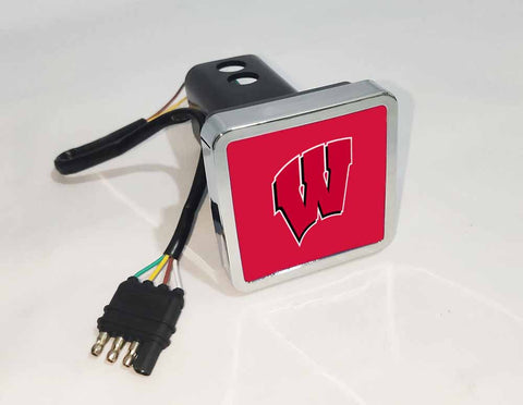 Wisconsin Badgers NCAA Hitch Cover LED Brake Light for Trailer