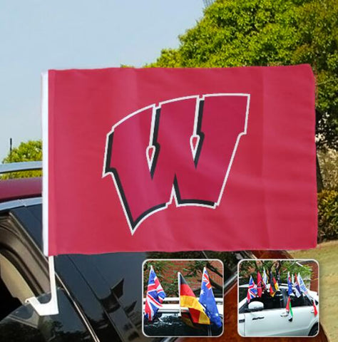 Wisconsin Badgers NCAAB Car Window Flag