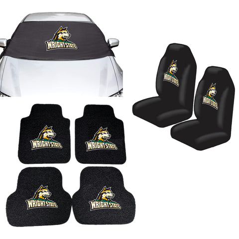 Wright State Raiders NCAA Car Front Windshield Cover Seat Cover Floor Mats